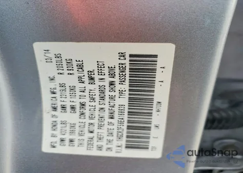 2014 Honda Accord Sport from USA, damaged, VIN 1HGCR2F56EA168939